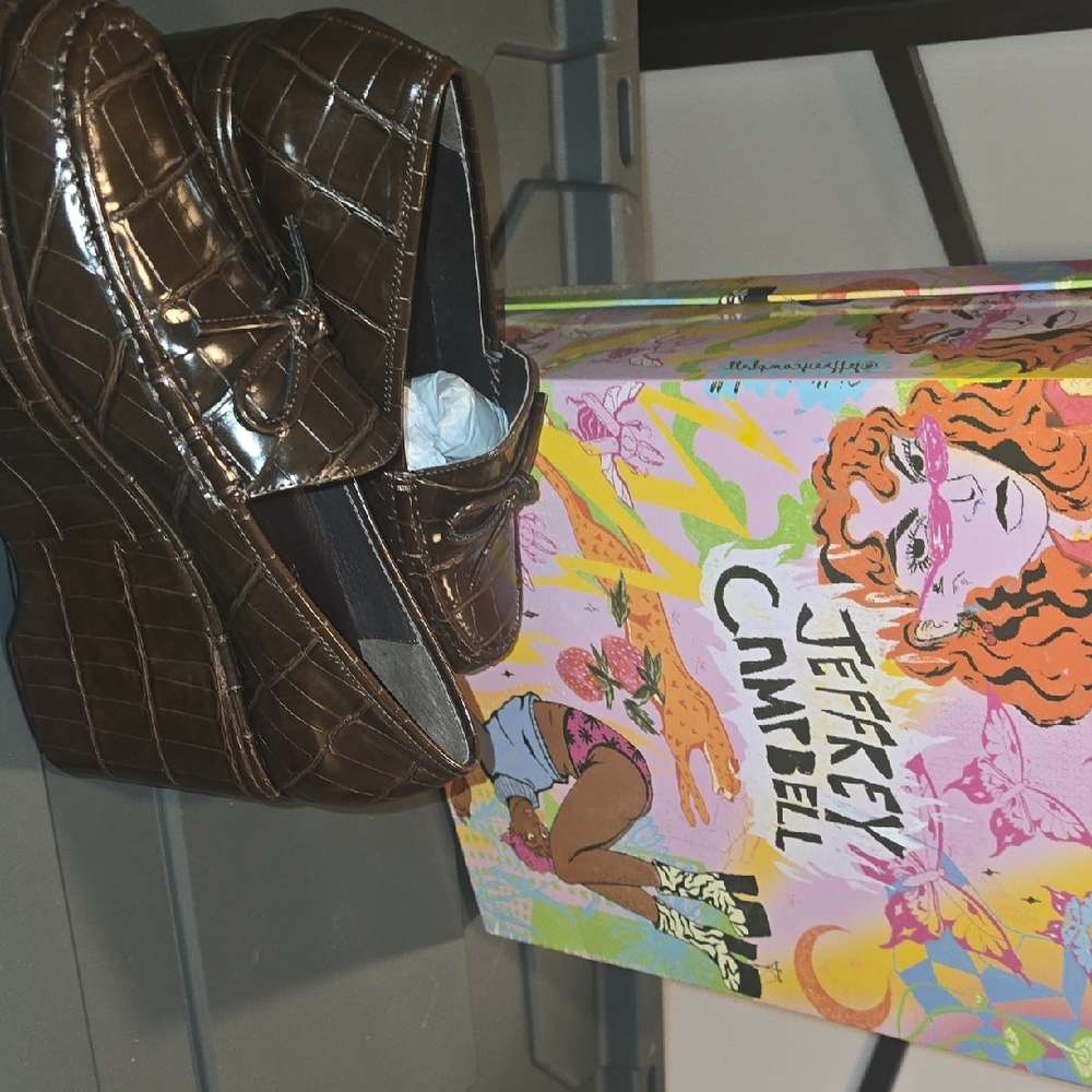 Jeffrey Campbell Dark Brown Croc Loafers - Picture 10 of 11